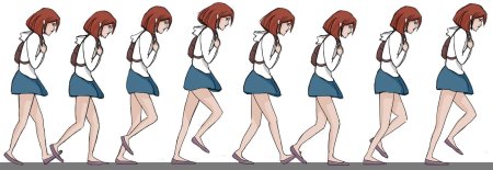 Референс походки аниме