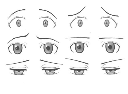 Аниме глаза карандашом эмоции