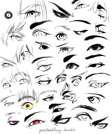 Аниме глаза сбоку референсы