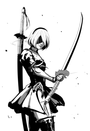 NIER 2b с катаной