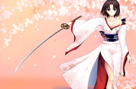 Shiki Ryougi в кимоно