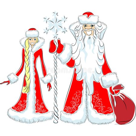Срисовки Деда Мороза и Снегурочки