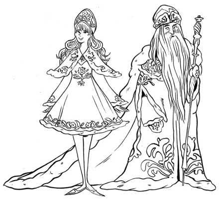 Снегурочка аниме раскраска