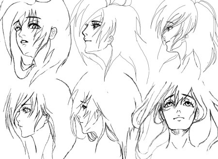 Осевые линии лица аниме