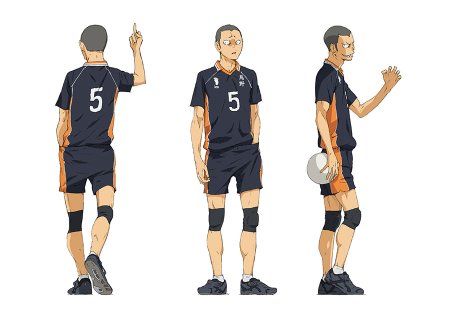 Аниме волейбол Нишиноя и Танака