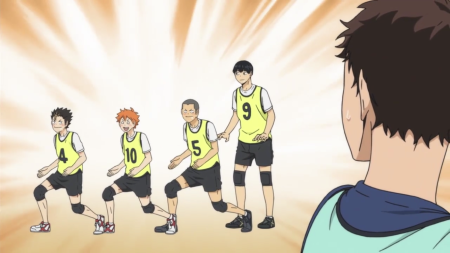 Аниме волейбол Нишиноя и Танака