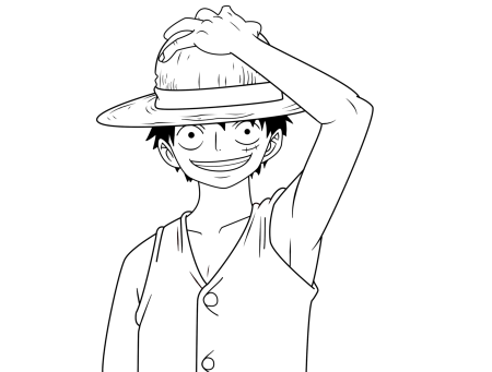 Луффи Ван Пис черно белый