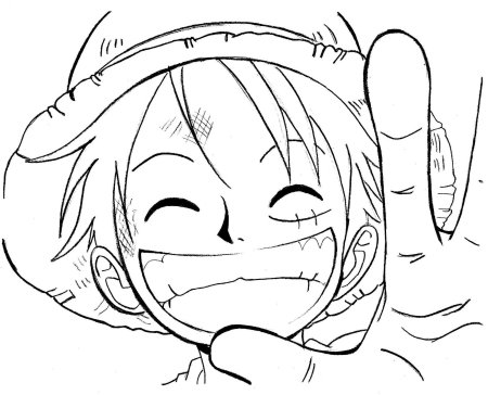 Раскраска Ван Пис Луффи