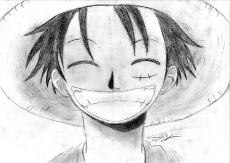 Луффи Ван Пис карандашом