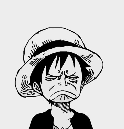 Луффи Ван Пис черно белый