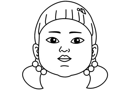 Раскраска игра в кальмара кукла