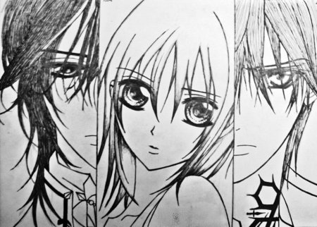 Рыцарь вампир Канаме и Юки для срисовки