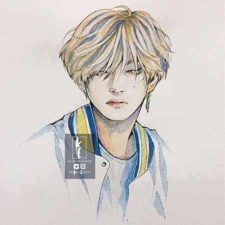 Корейские мальчики акварелью