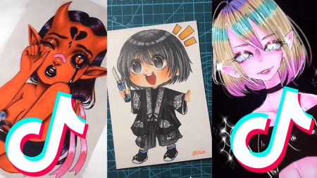 Рисунок в стиле аниме тик ток