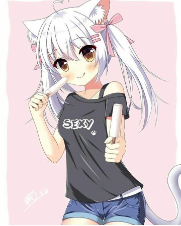 Девочка кошка из аниме