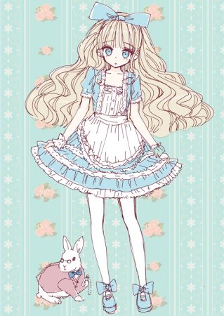 Алиса в стране чудес иллюстрации аниме