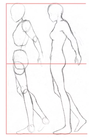 Аниме человек в профиль референс в полный рост