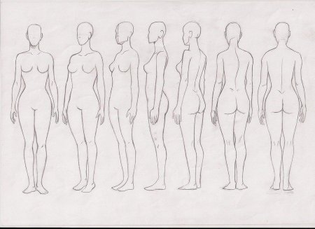 Тело человека в профиль референс