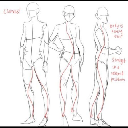 Референсы стоящего человека боком