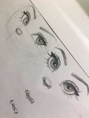 Рисунки для скетчбука глаза нос губы