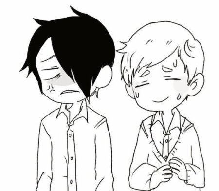 Рей обещанный Неверленд арт Чиби