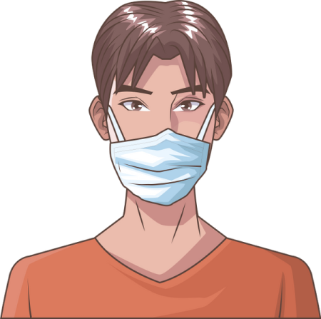 Человек в медицинской маске вектор