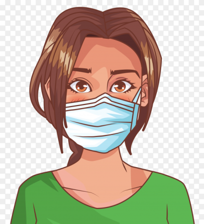 Аниме девушка в респираторе