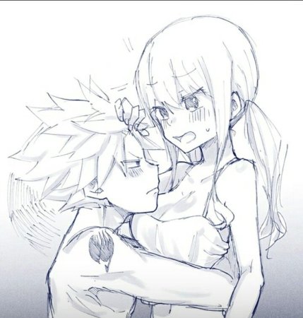 Раскраски хвост феи Нацу и Люси поцелуй