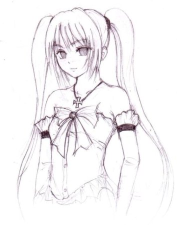 Аниме карандашом в полный рост