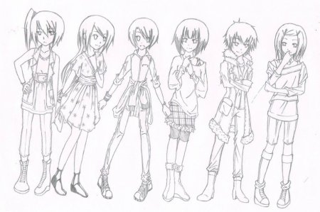 Аниме карандашом в полный рост