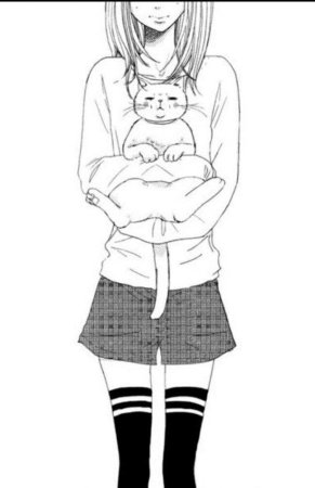 Аниме девочка в полный рост черно белая