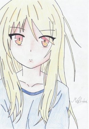 Масиро Сиина карандашом