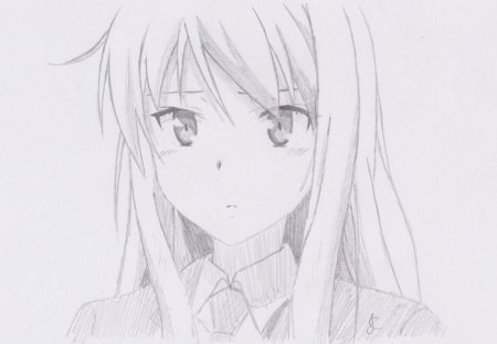 Масиро Сиина карандашом