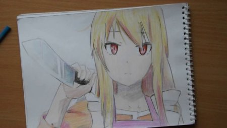 Масиро Сиина карандашом