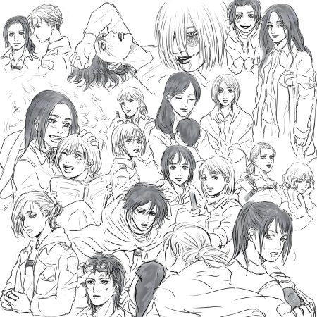 Рисовка аниме атака титанов