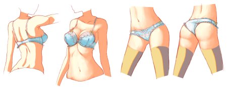 Аниме рисование нижнее белье