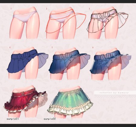 Туториал рисования юбки