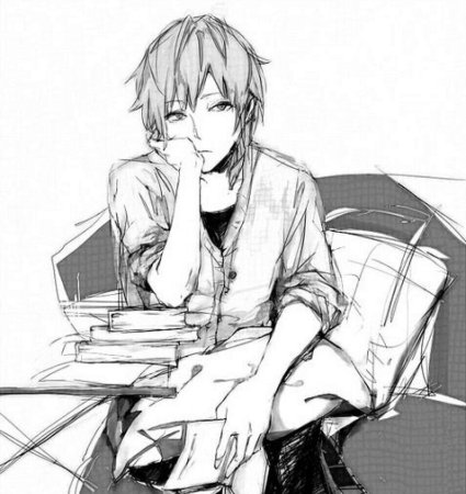 Уставший аниме парень