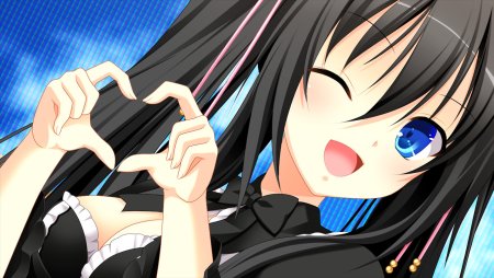 Аниме девушка подмигивает