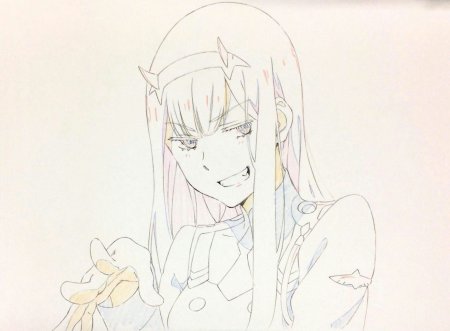 Zero two набросок для рисования