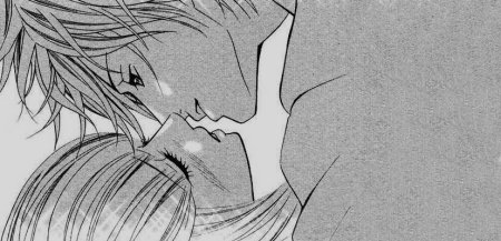 Аниме поцелуй чб