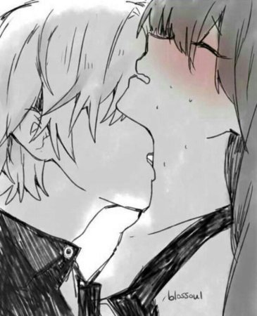 Аниме поцелуй в шею