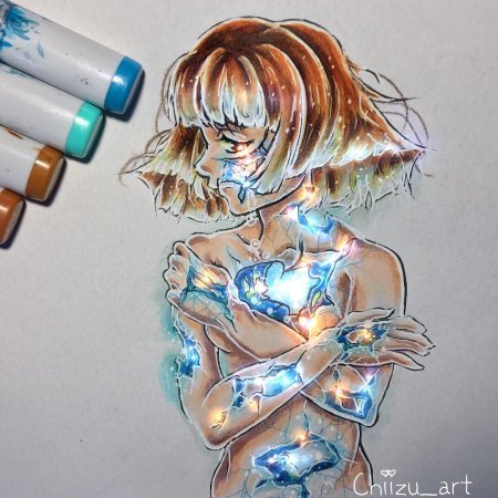 Аниме скетчи черной ручкой