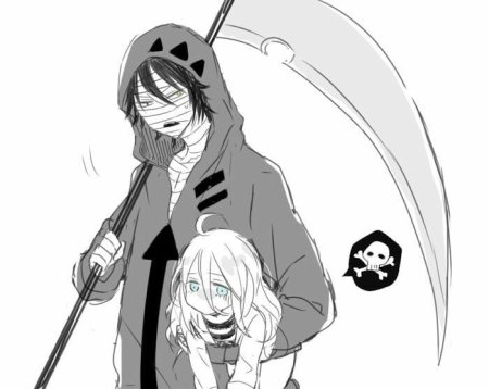 Ангел кровопролития Зак и Рейчел черно белые