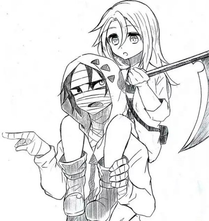 Ангел кровопролития Зак и Рейчел черно белые