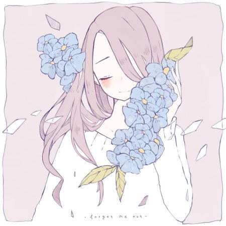 Аниме позы с цветами