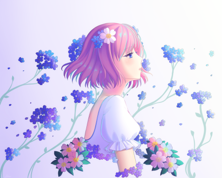 Нарисовать аниме цветы