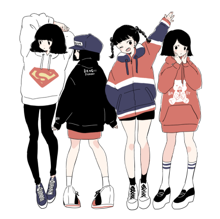 Аниме персонаж в толстовке