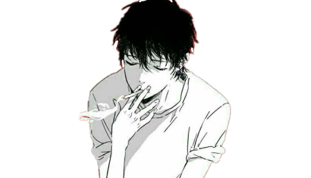 Курящий человек аниме