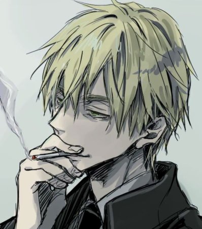 Аниме курящий парень